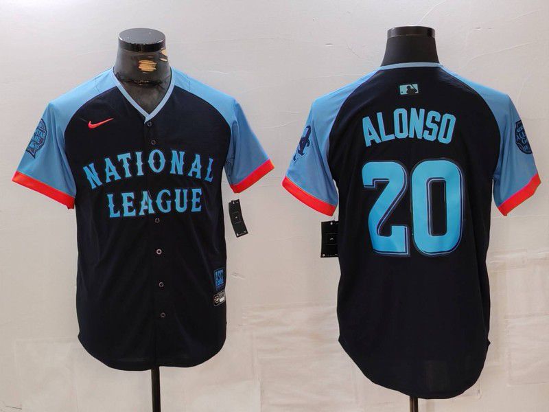 Men New York Mets #20 Alonso Blue All star 2024 Nike MLB Jersey style 6